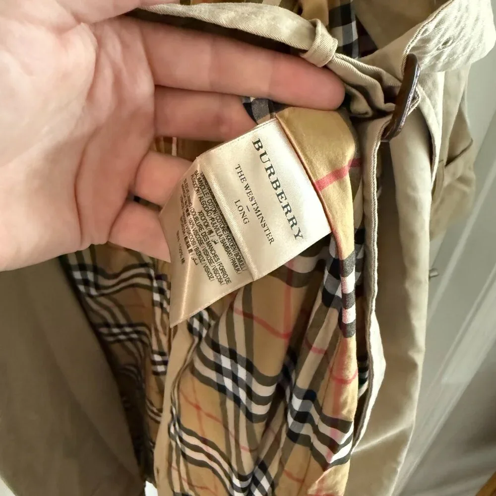 Burberry Beige Trench Coat with Signature Check Lining - Picture 6 of 7